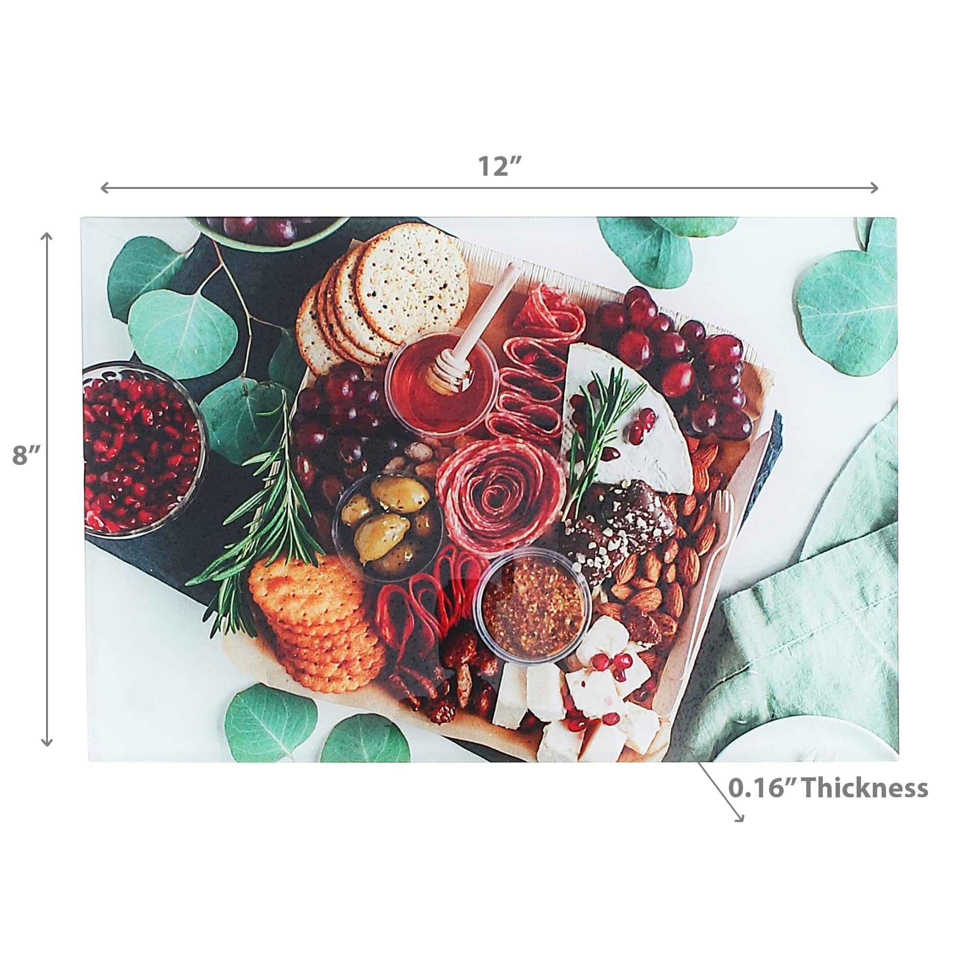 IH Casa Decor Printed Glass Cutting Board Charcuterie Board Set of 2