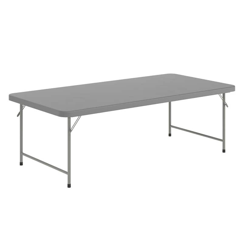 4.93-Foot Kid's Plastic Folding Activity Table - Play Table - 59.25"D x 29"W x 19"H - Granite Gray