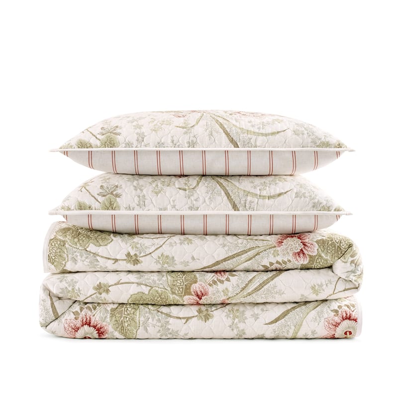 Waverly Stonington 3 Piece 100% Cotton Quilt Set