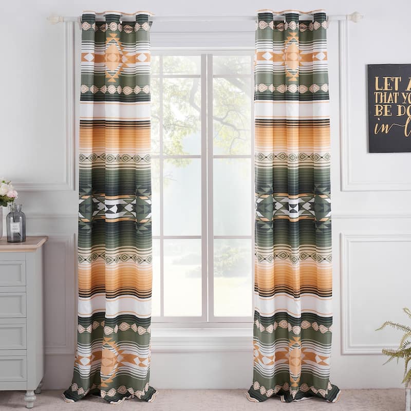 Greenland Home Fashions Zuma Grommet Top Curtains - 84 W x 84 L
