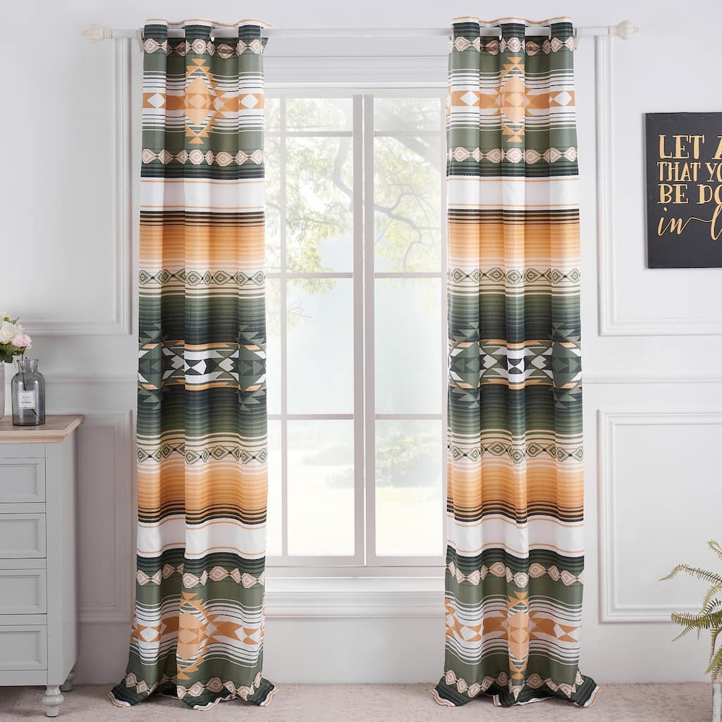 Greenland Home Fashions Zuma Grommet Top Curtains - 84 W x 84 L