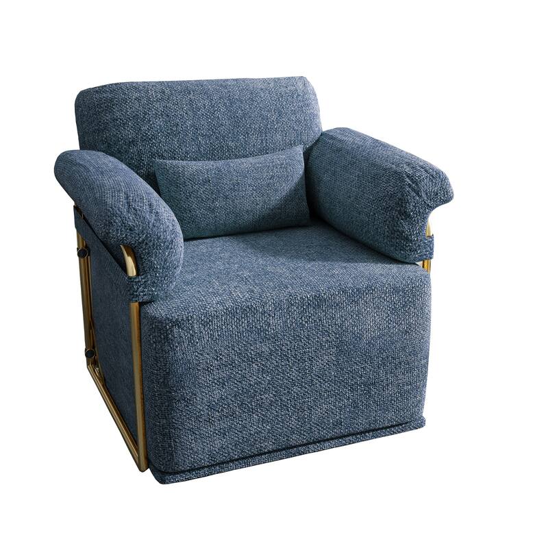 360 Degree Square Swivel Accent Sofa Chair for Living Room