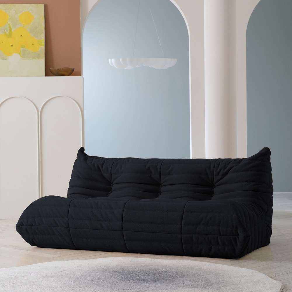Lazy Floor Sofa Couches,Teddy Velvet Lounge Chair