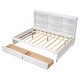 preview thumbnail 17 of 16, Full Platform Storage Bed Wood Daybed with Side Bookcase and Drawers