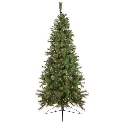 6.5' Pre-Lit Medium Canyon Pine Artificial Christmas Wall Tree Clear Lights