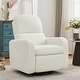 preview thumbnail 12 of 18, Swivel Manual Recliner Chair Teddy Nursery Glider Rocking Recliner White