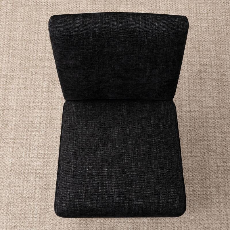 Linen Upholstered Solid Wood Dining Chair (Set of 2)