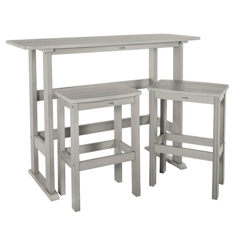Lehigh 3-piece Outdoor Balcony Set - Bar-height - Harbor Grey
