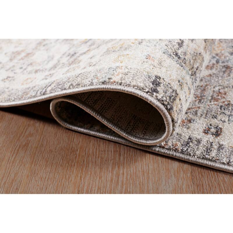 Terra by Obeetee Umbria Panel Charcoal Rug