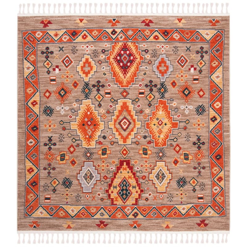 SAFAVIEH Farmhouse Nadide Boho Tribal Polyester Rug