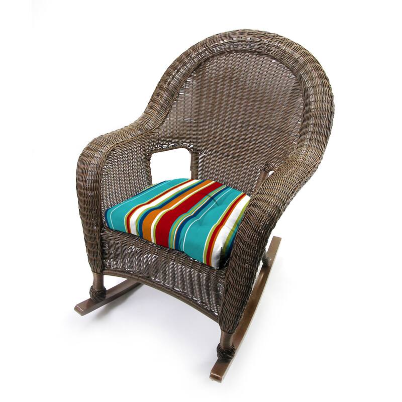 18" x 18" Contoured Outdoor Wicker Seat Cushion - Set of 2 - 18'' L x 18'' W x 4'' H