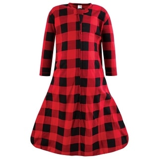 Hudson Baby Unisex Long Sleeve Cotton Jersey Sleeping Bag, Buffalo Plaid