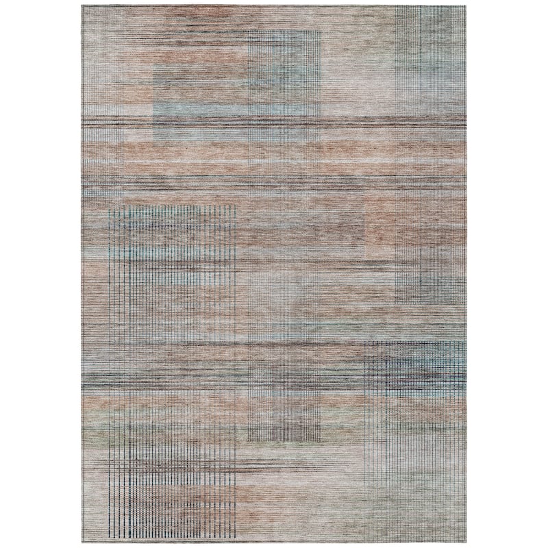 Machine Washable Indoor/ Outdoor Chantille Contemporary Imprints Rug