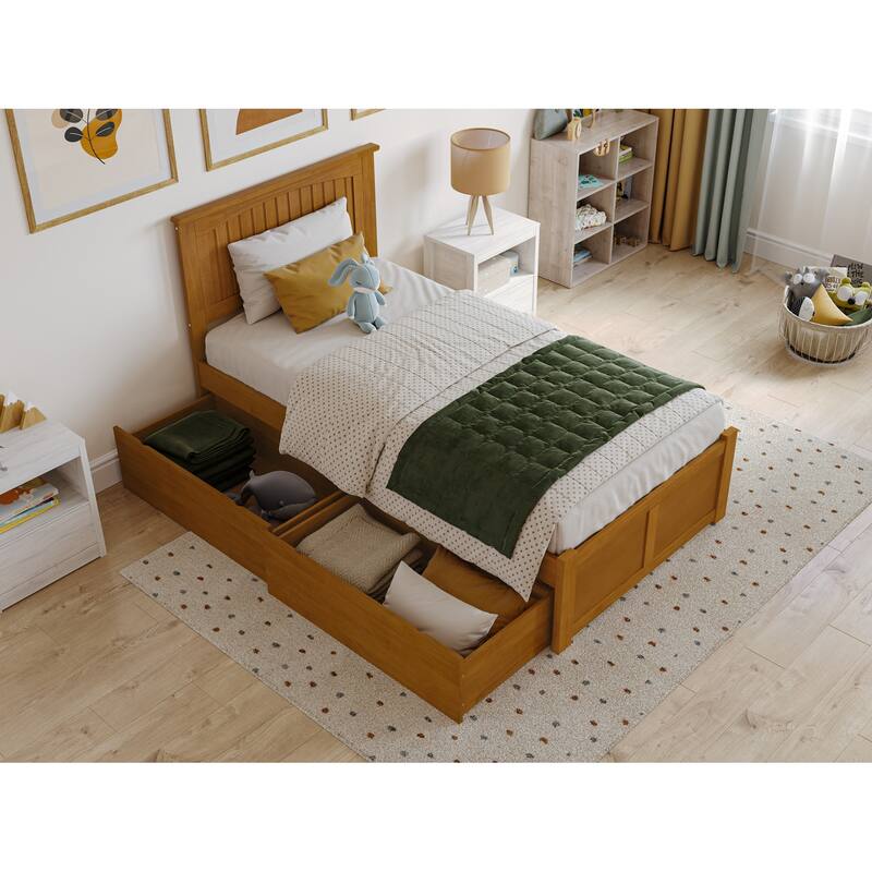 Nantucket Platform Bed with Footboard and Storage Drawers