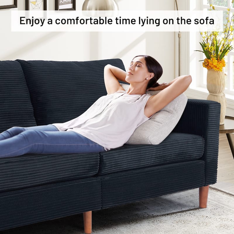 Chic 83 in. Chenille Convertible Futon Sofa Bed, Loveseat Sofa with Square Arm for Living Space