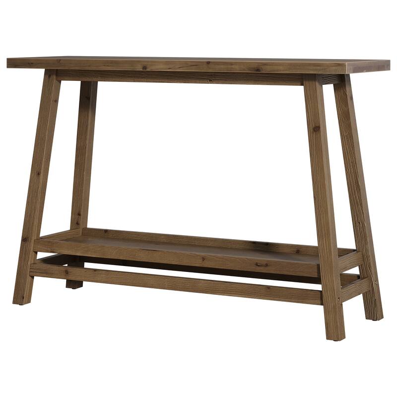 Solid Wood Console Table, 2-Shelf Entryway Table with Storage, Behind Couch Sofa Table Hallway Foyer Accent Table