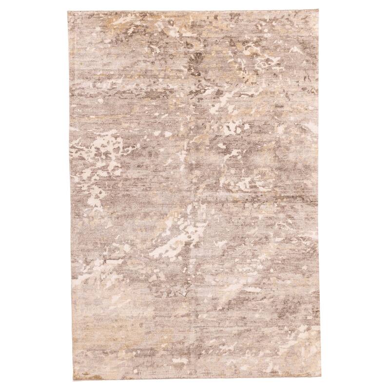 ECARPETGALLERY Hand-knotted Legacy Grey Silk Rug - 6'7 x 9'7