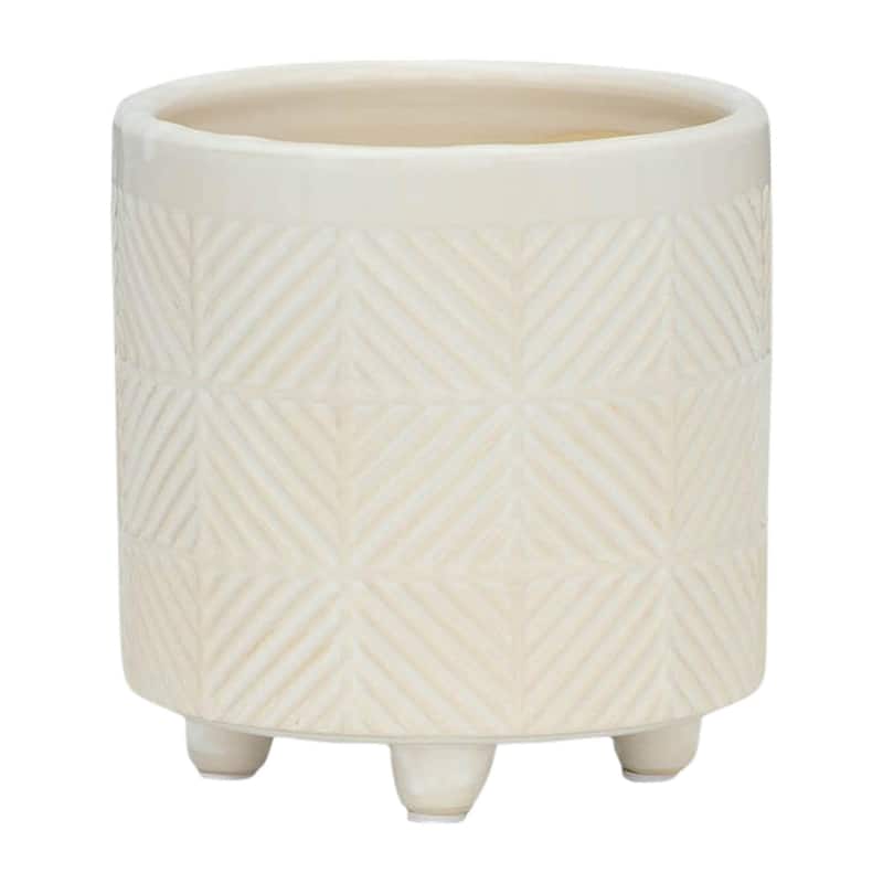 6/8" Ceramic Textured Planters,Set of 2