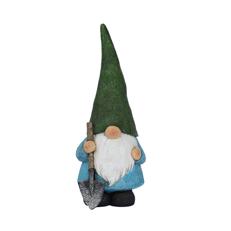 Gnome with Shovel Outdoor Garden Statue - 15.75"