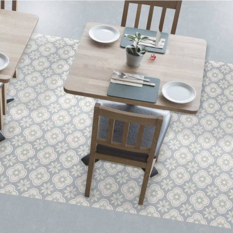 The Tile Life Oheka 6x6 Montauk Blue Matte Porcelain Patterned Floor & Wall Tile