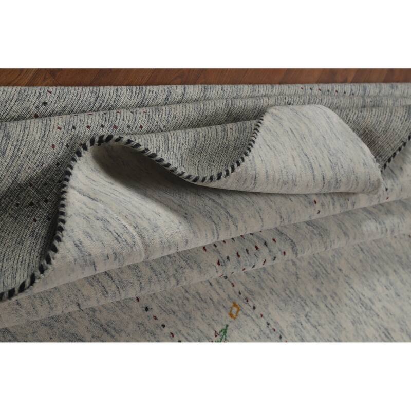 Hand Knotted Oriental 100% Wool Carpet Tribal Tribal Greys & Charcoal Gabbeh Area Rug - 10' 0'' X 8' 0''