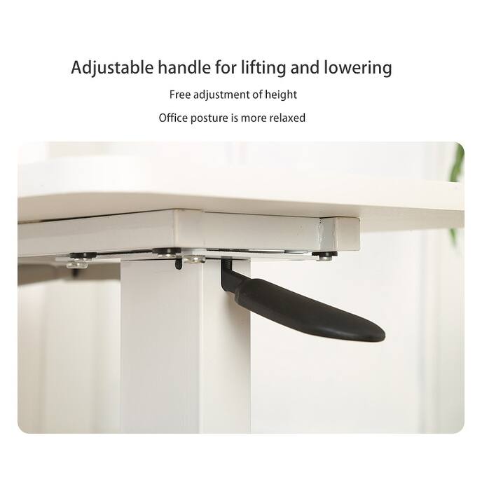 Anmytek Height Adjustable Mobile Overbed Desk with Tilting Top and Wheels White - M