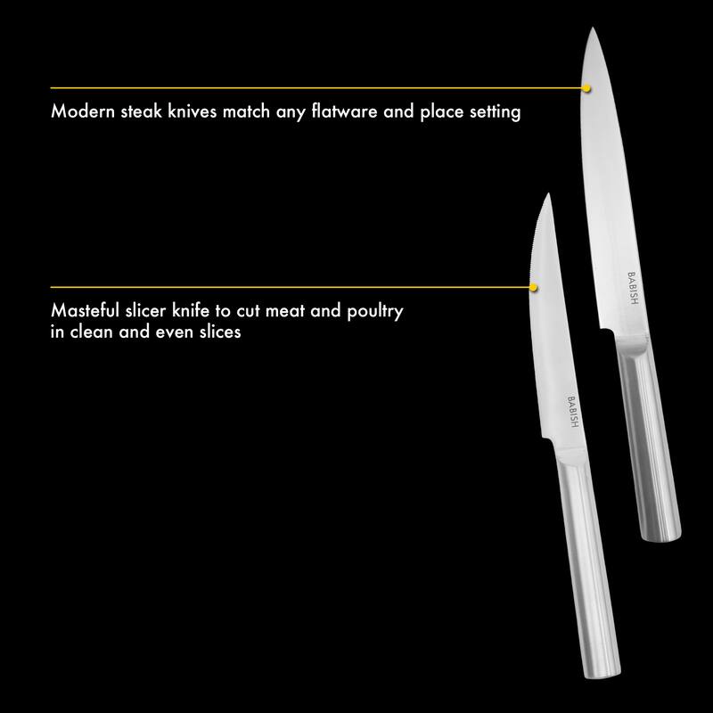 Babish High-Carbon 1.4116 German Steel 15 Piece Full Tang Forged Cutlery Block Set - Black