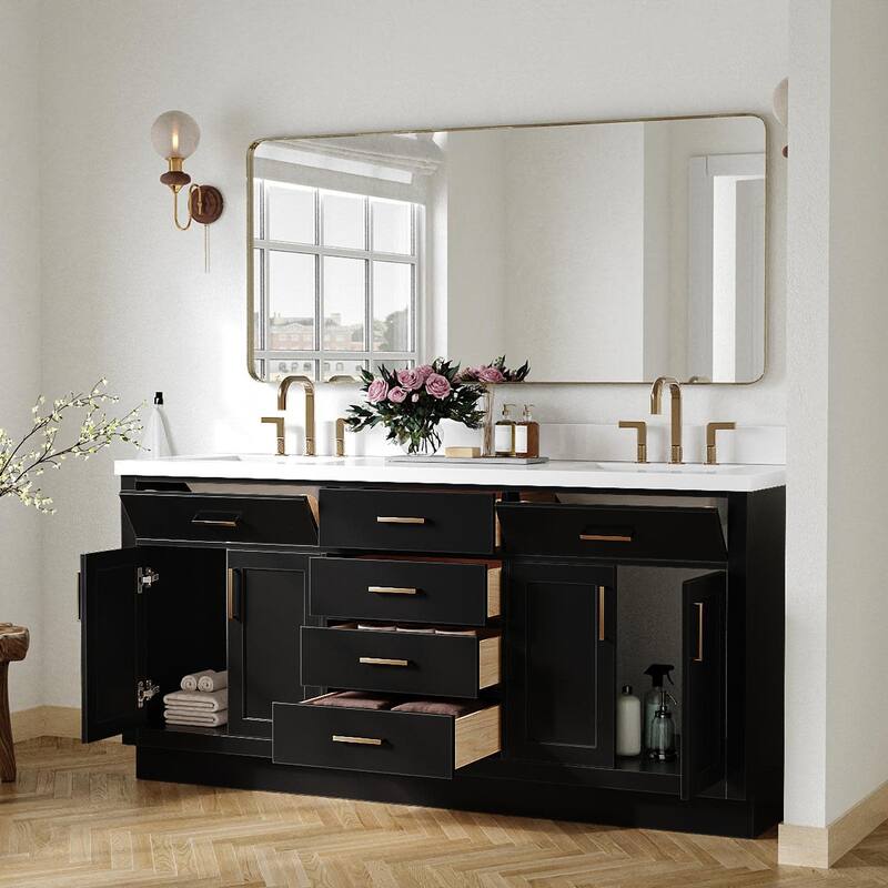 Ariel T073DWQRVO Hepburn 73" Free Standing Double Basin Vanity Set