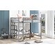 preview thumbnail 3 of 7, Gray Full Size Loft Bed with Built-in Desk and Shelves