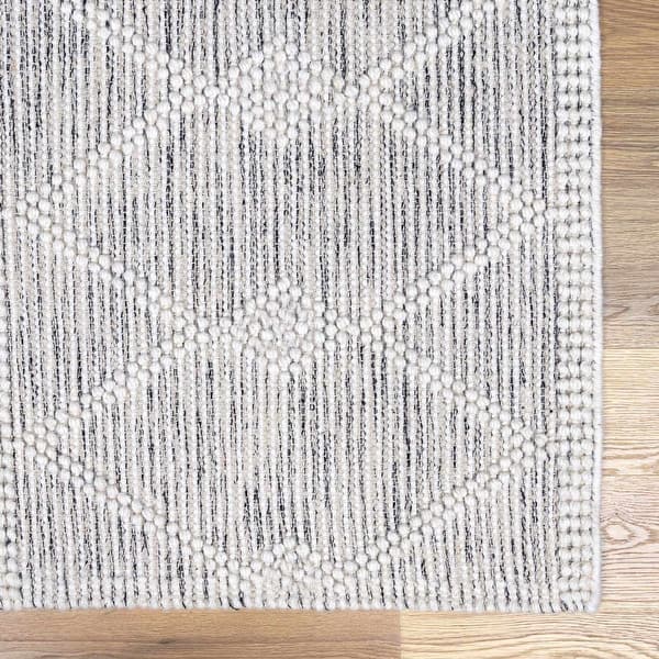 slide 2 of 7, Hauteloom Whittington Wool Living Room, Bedroom Area Rug - Dark Gray, Off White - 10' x 14' 2'6" x 10' - Dark Gray, Off White / Whittington