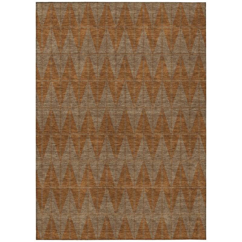 Machine Washable Indoor/ Outdoor Modern Zeke Chantille Rug