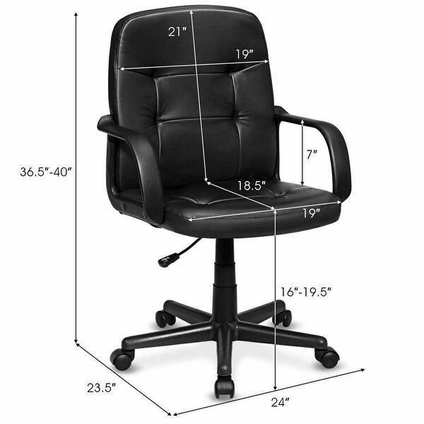 Shop Costway Ergonomic Mid Back Executive Office Swivel Computer