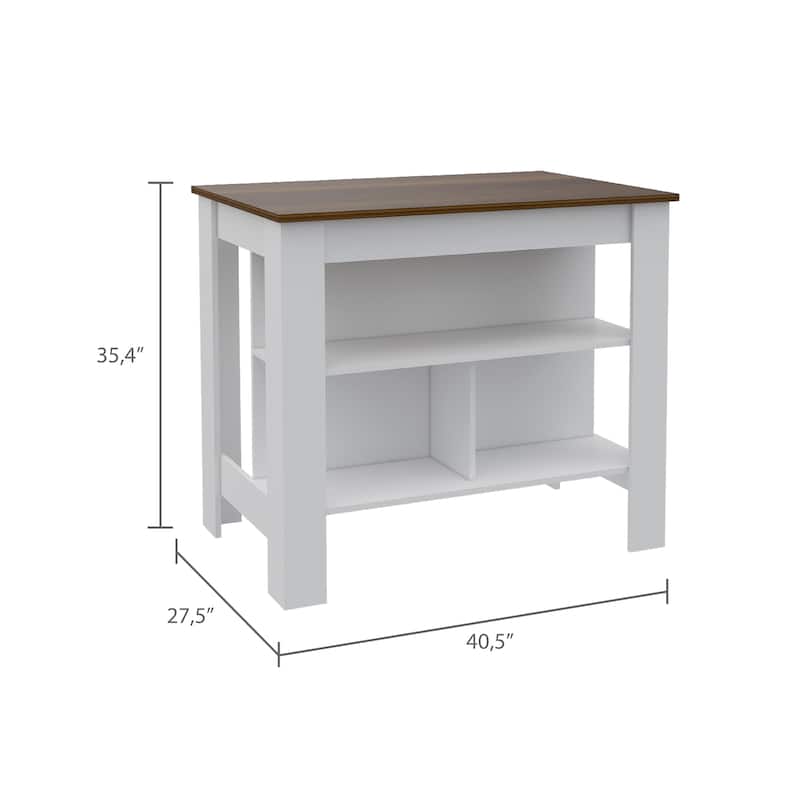 Kitchen Island with 3 Tier Shelves
