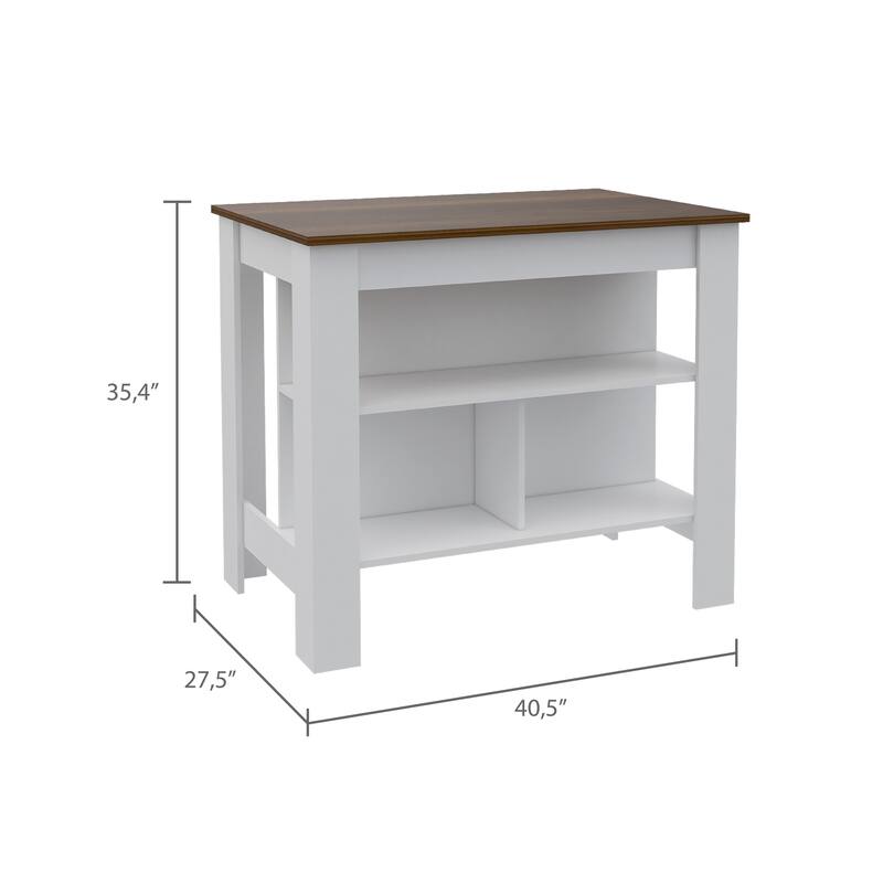 Rockaway 3-Shelf Kitchen Island