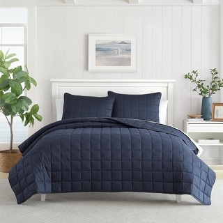 Nautica Solid Brushed Jersey Reversible Quilt Set