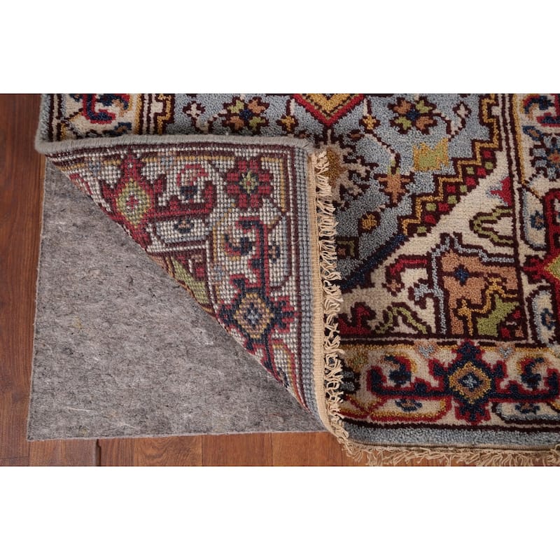 Light Blue Heriz Serapi Oriental Runner Rug Hand-Knotted Wool Carpet - 2'6"x 8'1"
