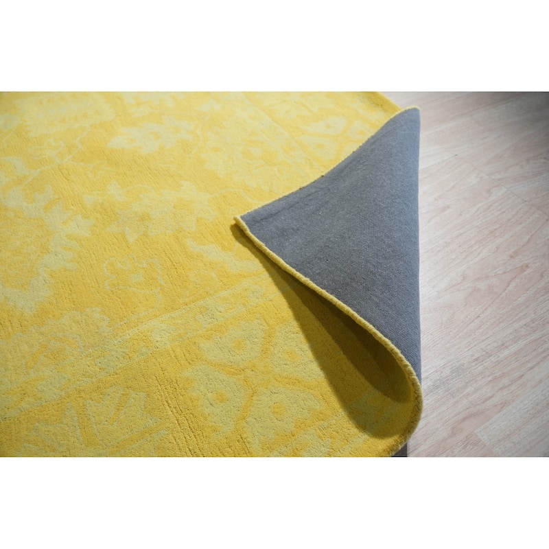 Hand-tufted Wool Yellow Traditional Oriental Overdyed Rug - 4' x 6'