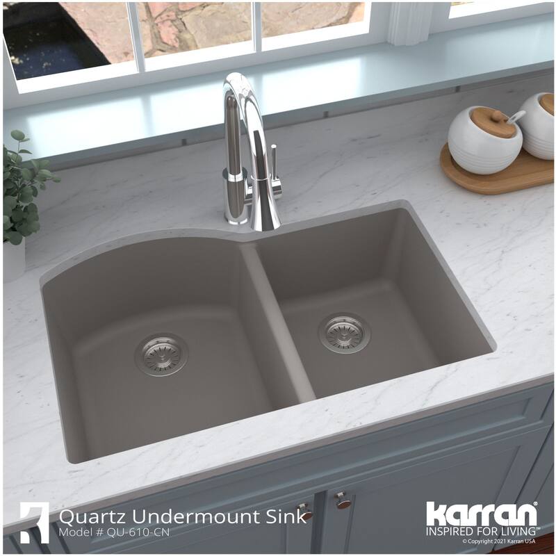 Karran USA QU-610 Quartz QU 32" Undermount Double Basin Quartz