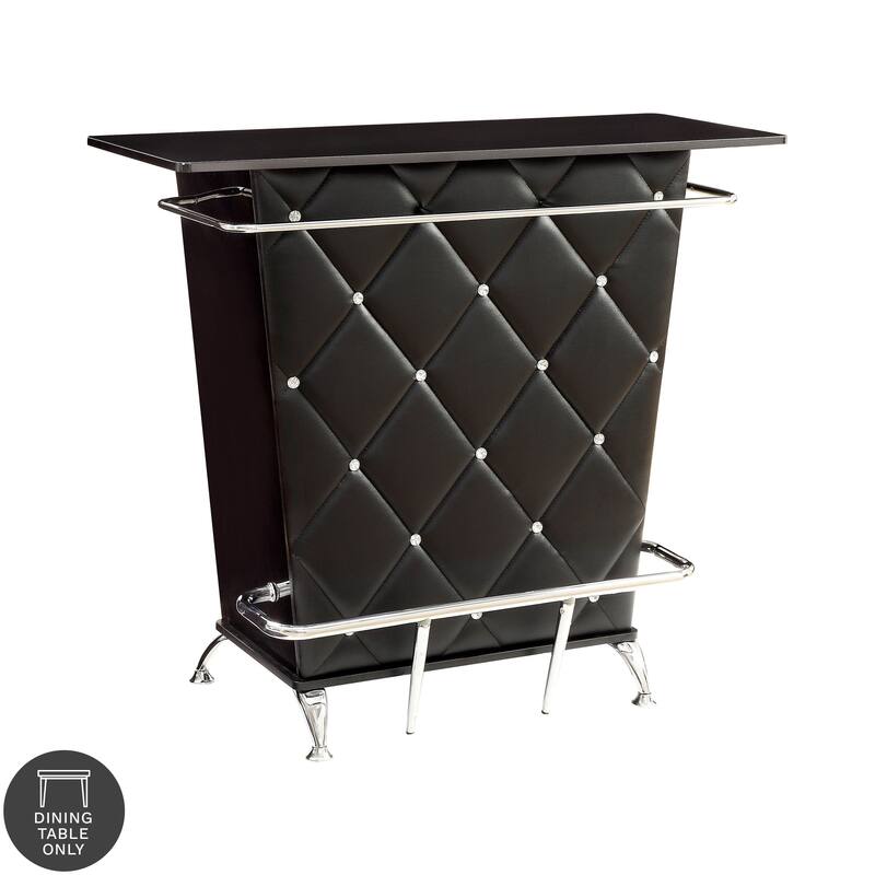 Mine Contemporary 47-inch Wide Faux Leather Tufted Bar Table by Furniture of America