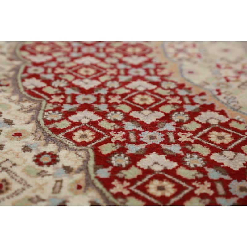 Medallion Tabriz Mahi Oriental Large Rug Handmade Wool Carpet - 10'2"x 14'3"