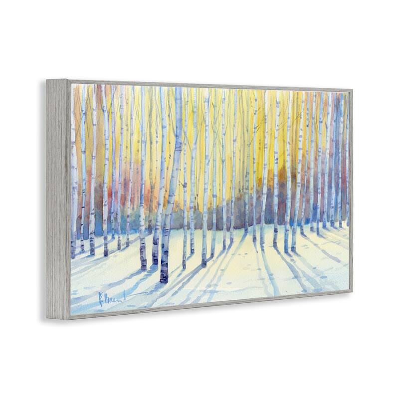 Stupell Sunlit Winter Birch Trees Framed Giclee Art Design By Paul Brent