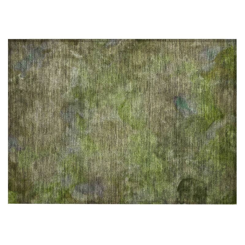 Machine Washable Indoor/ Outdoor Abstract Contemporary Chantille Rug
