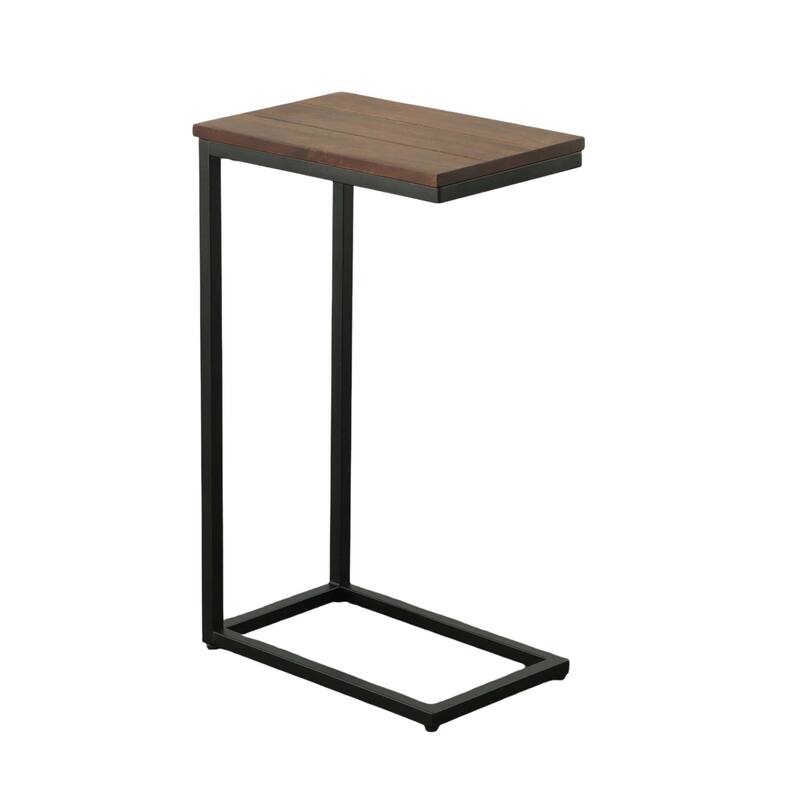 Rectangle Side Accent Table - 25.25" Brown and Black