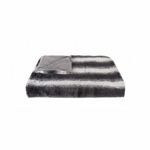 HomeRoots 50" x 60" Irving Charcoal/White Fur - Throw