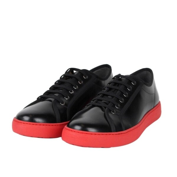 black leather tennis shoes mens