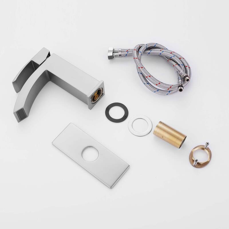 6.54"H Solid Brass Single Handle Single Hole Bathroom Waterfall Faucet