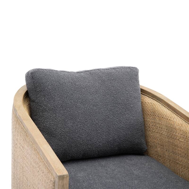 Swivel Barrel Chair, Comfy Round Accent Sofa Chair, 360 Degree Club Chair Arm Chair