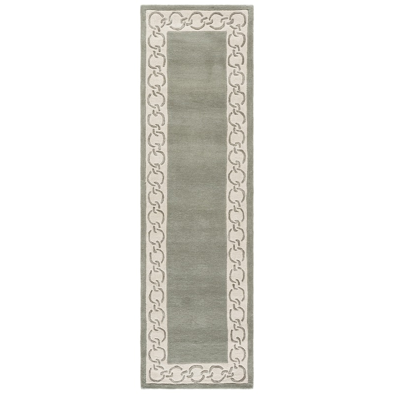 SAFAVIEH Handmade Metro Afet Wool Rug - 2'3" x 8' Runner - Grey/Ivory