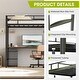 preview thumbnail 5 of 6, Metal Twin Size Loft Bed with Desk and LED Light, Power Outlet