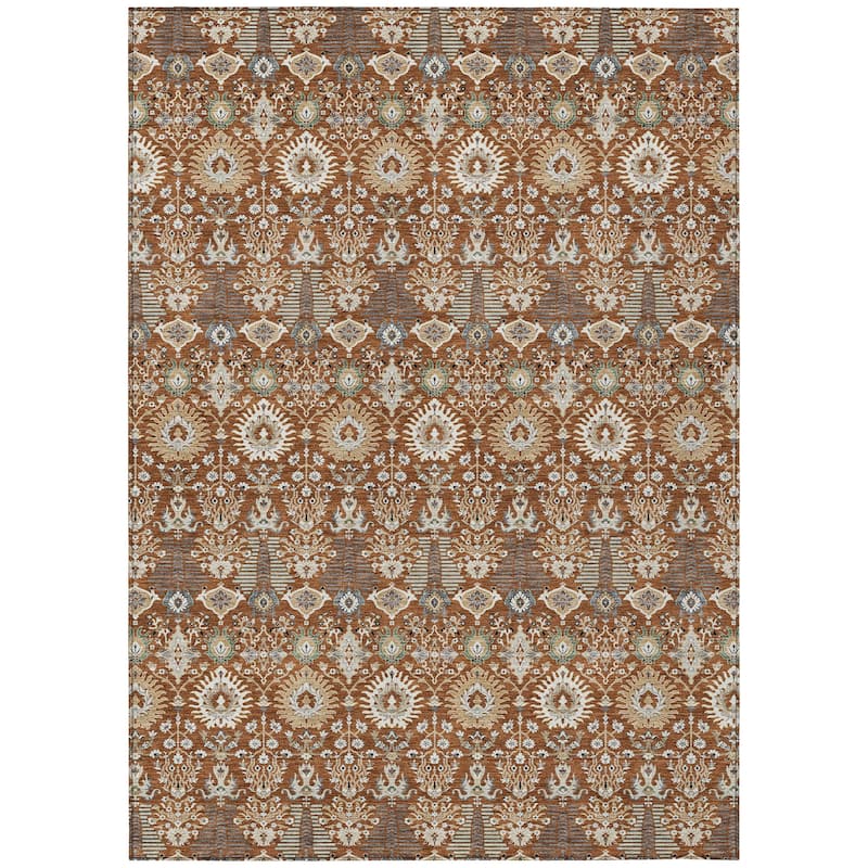 Machine Washable Indoor/ Outdoor Traditional Xander Chantille Rug